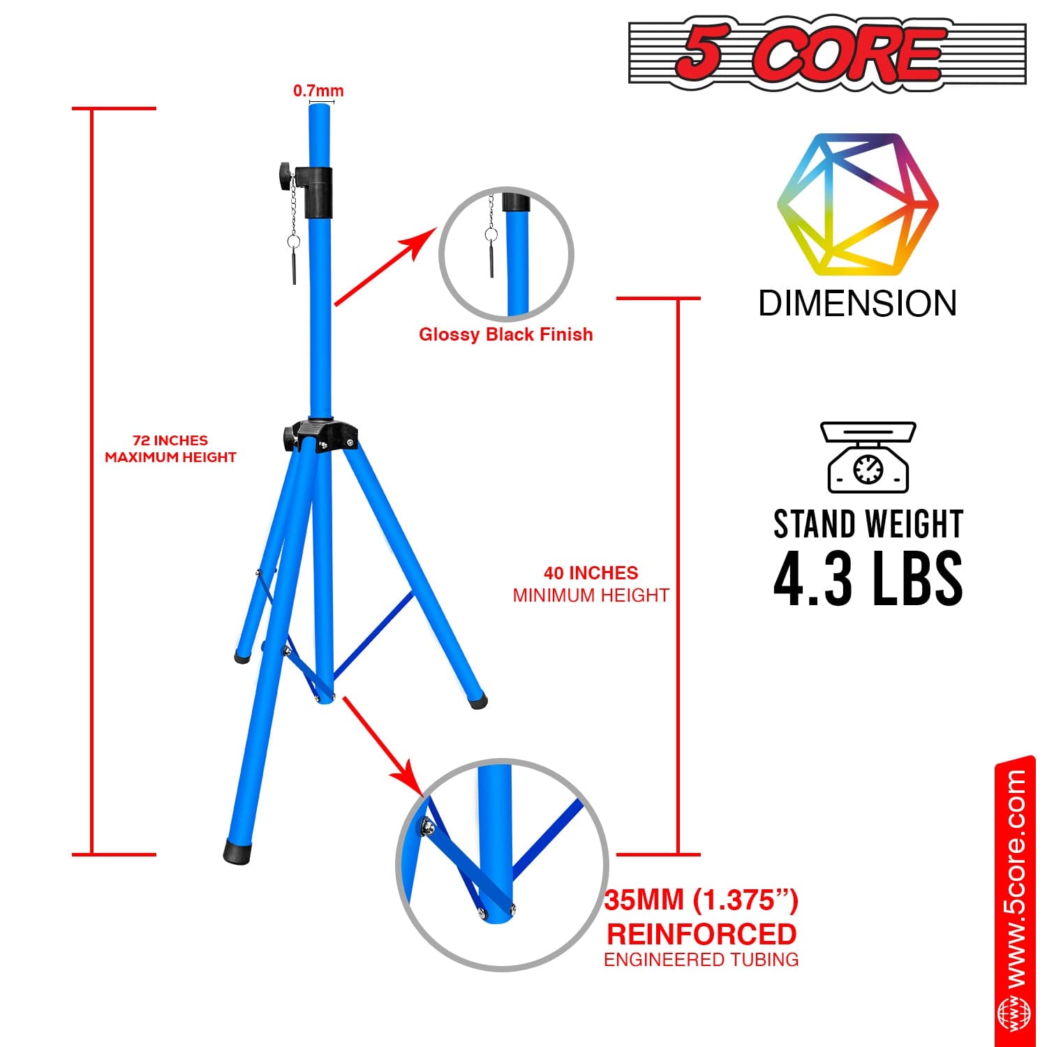 5 Core Speaker Stand Height Ad - đánh giá và giá Studio Monitor Speaker