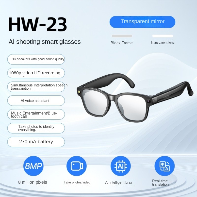 AI Smart Glasses 800W Camera M - đánh giá và giá Audio Music To Video Ai