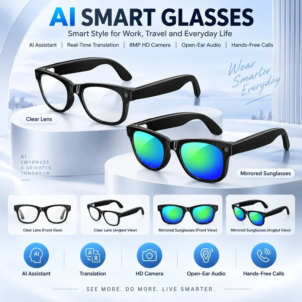 2026 AI Smart Glasses MT5 Mini - đánh giá và giá Audio Music To Video Ai