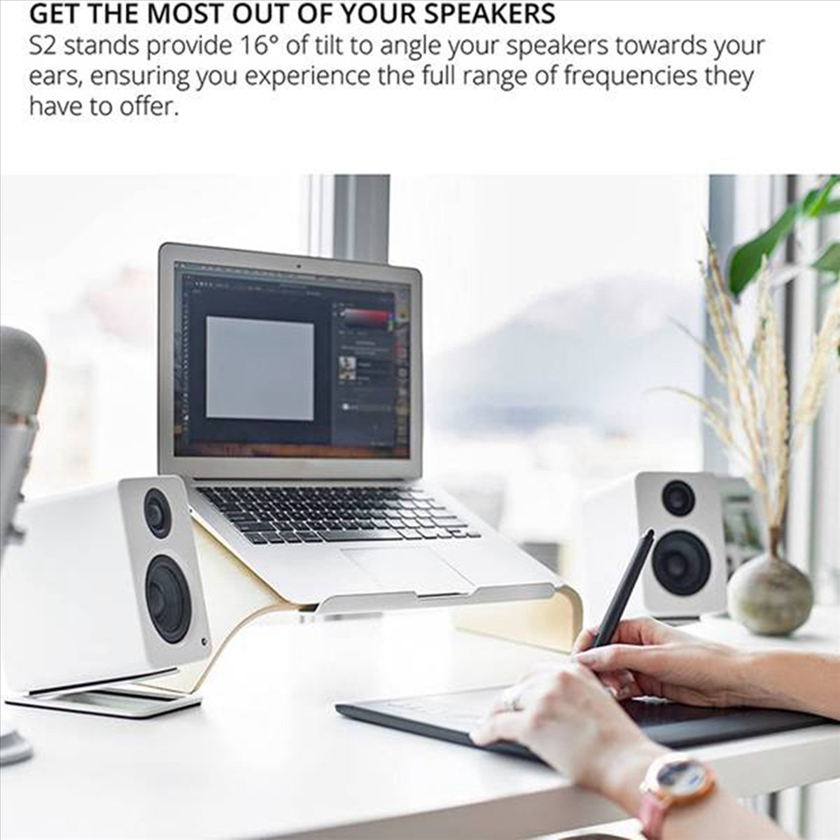 2Pack Tilted Computer Bookshel - đánh giá và giá Studio Monitor Speaker