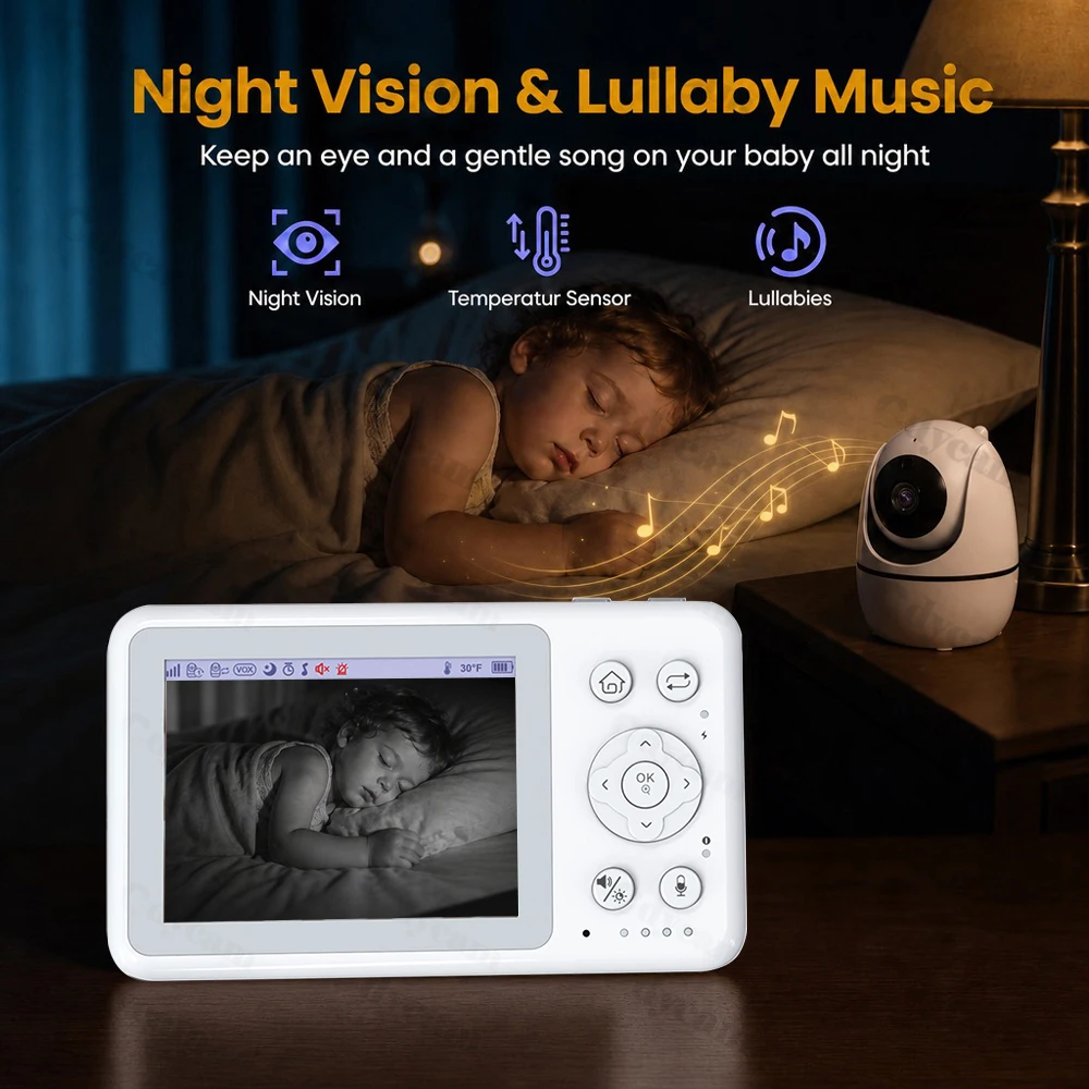 3.2Inch Video Baby Monitor LCD - đánh giá và giá Audio Detect Music